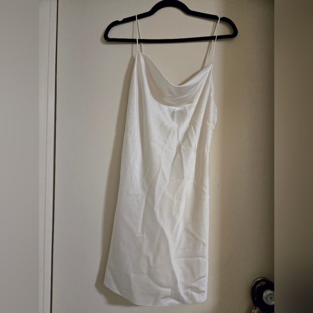 Alice + Olivia Off-White Dress with Zipper Detail